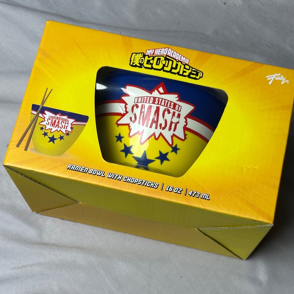 My Hero Academia All Might Ramen Bowl w/ Chopsticks 16oz United States of Smash